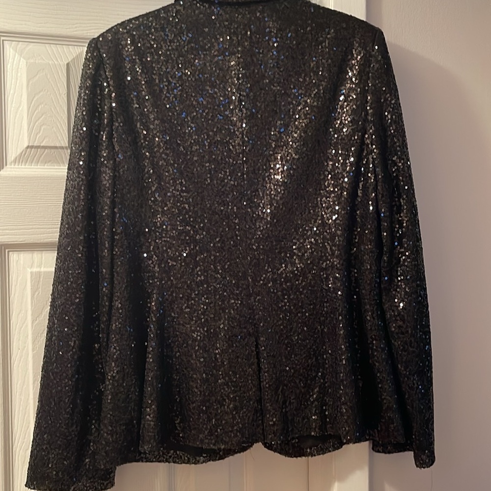Sequin Open Front Shawl-Collar - image 6
